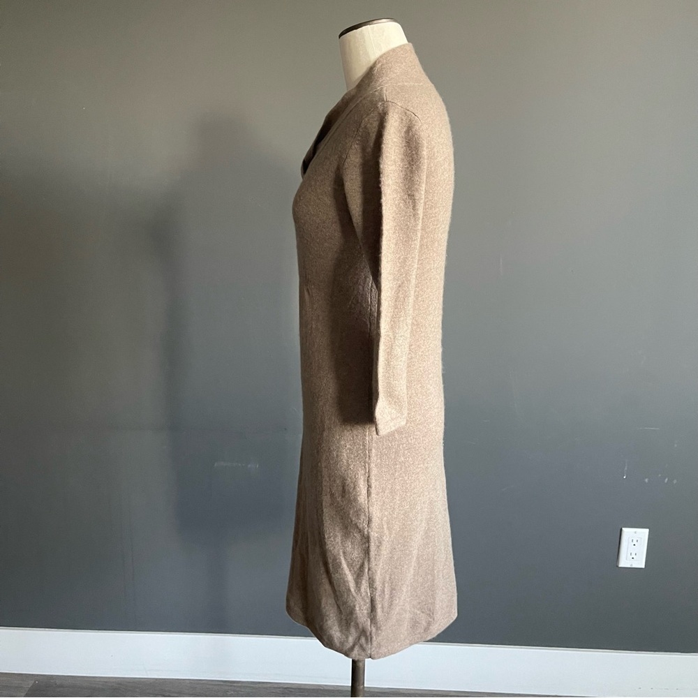 100% Cashmere Mushroom Knit Midi Dress | Max Studio–Attributed | Soft Cowl Neck - Picture 3 of 7